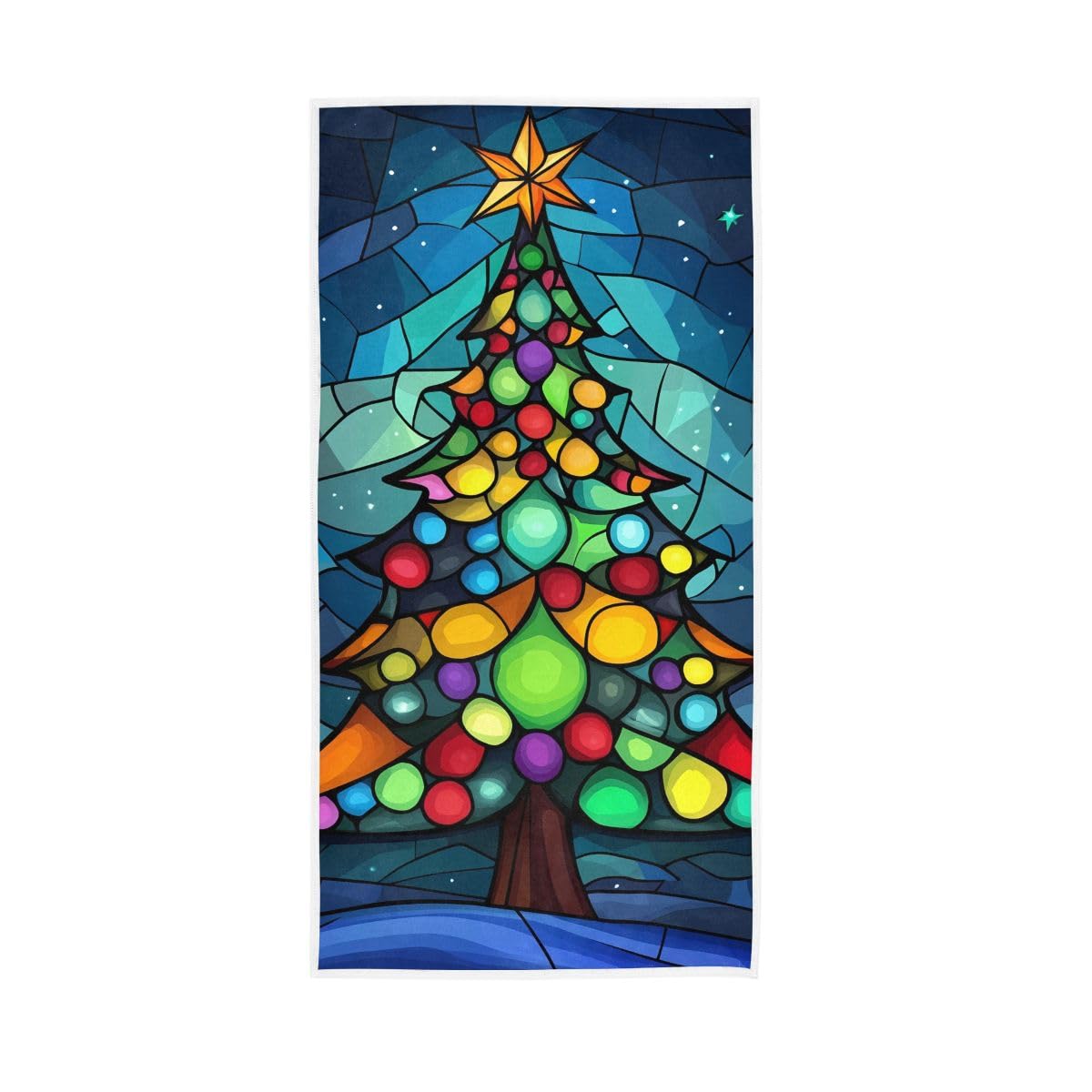 LSRCPD Christmas Tree Colorful Hand Towels, Lightweight Towels for Bathroom, Gym, Hotel, Spa 15 x 30 Inches