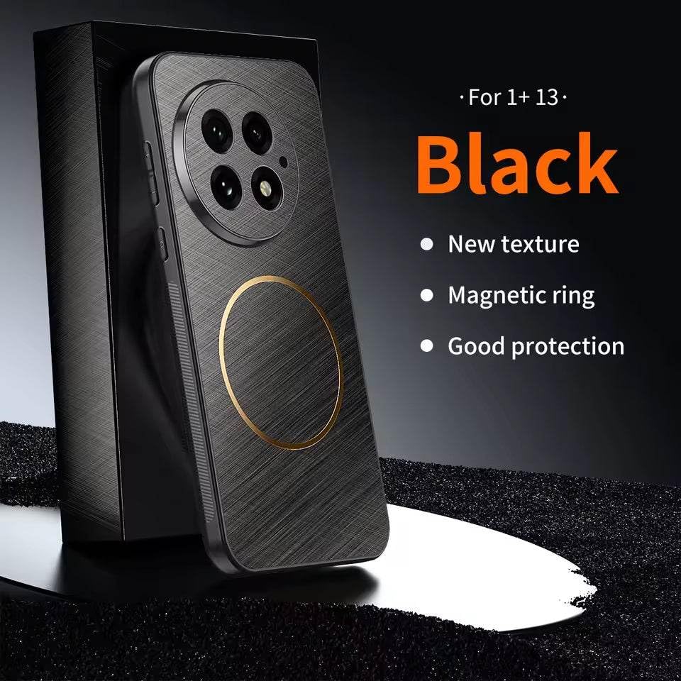 Image of MILLION CASES Back Cover Case for OnePlus 12 Shockproof Protective Royal Fusion Frame Mag-Safe TPU Case for Men & Boys(Midnight Black)
