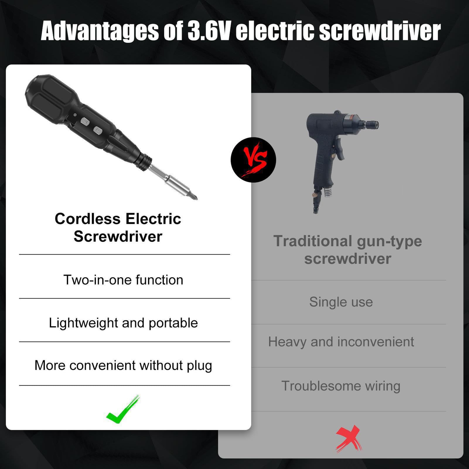 Mini Elektryczna Wkrętarka Wiertarka 3.6V Z Blokadą Obrotu