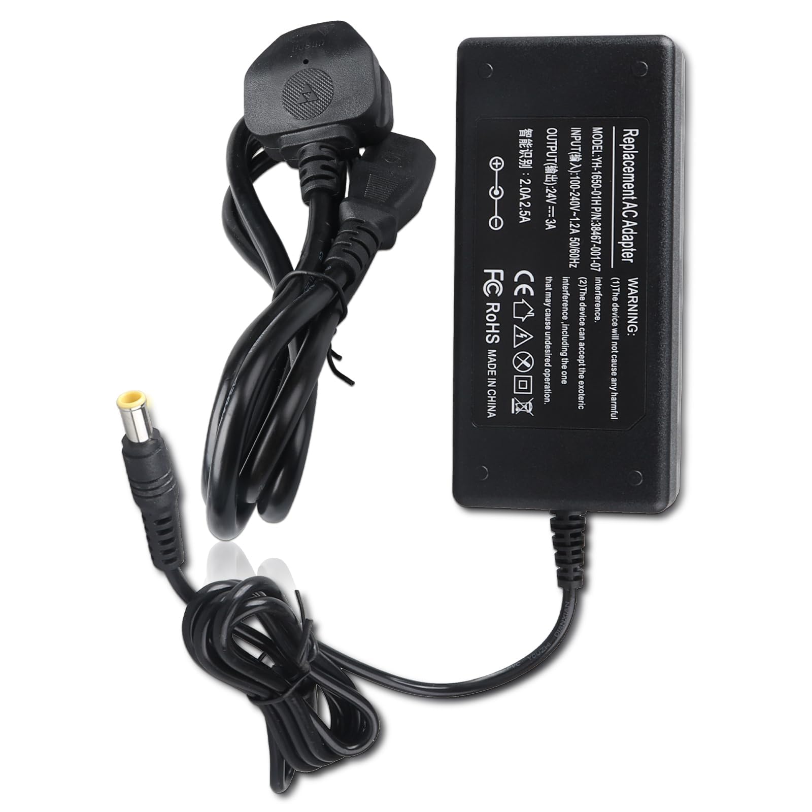 Caricabatterie 24V per Samsung Soundbar HW-H550 HW-H551 HW-J450 HW-Q60T HW-F335 HW-F350 HW-F550 HW-F551 HW-R50C HW-S40T A6024_DSM HW-R650 HW-H450 HW-B550 HW-H751 HW-A650 HW-H7500 HW-Q600C