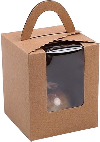 Vista 9 de Cajas de regalo con ventana transparente para magdalena o cupcake, para bodas 25P-mango-blanco