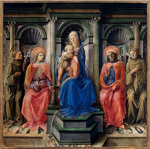 Affiche Décorative Graffiti Art de la Dame intronisée par Fra Filippo Lippi pour Salon Moderne