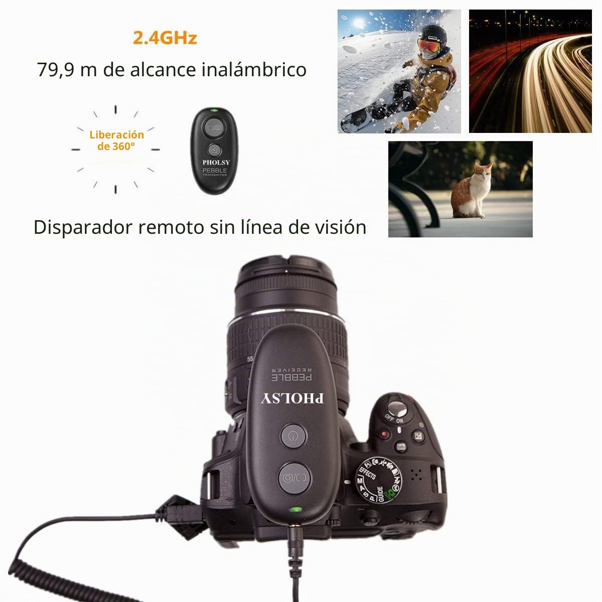 PHOLSY Disparador Remoto Disparador Inalámbrico con 2 Cables para Sony Alpha a1 a9 a58 a6000 a5000 a7iii HX350 HX400V HX300 a68 a37 a5100 a6300 a6500 a7ii a300 HX60 HX80 RX10IV a7RM2 a7S ZV-1
