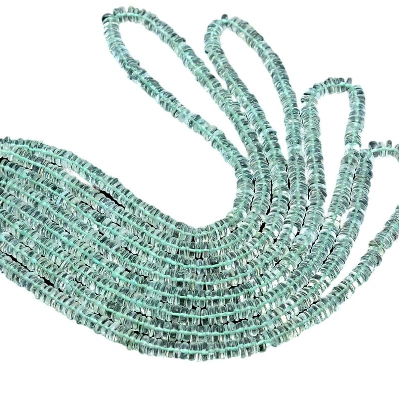 Perles Heishi améthyste verte AAA+ de 4mm rondelles haut de gamme en pierre véritable