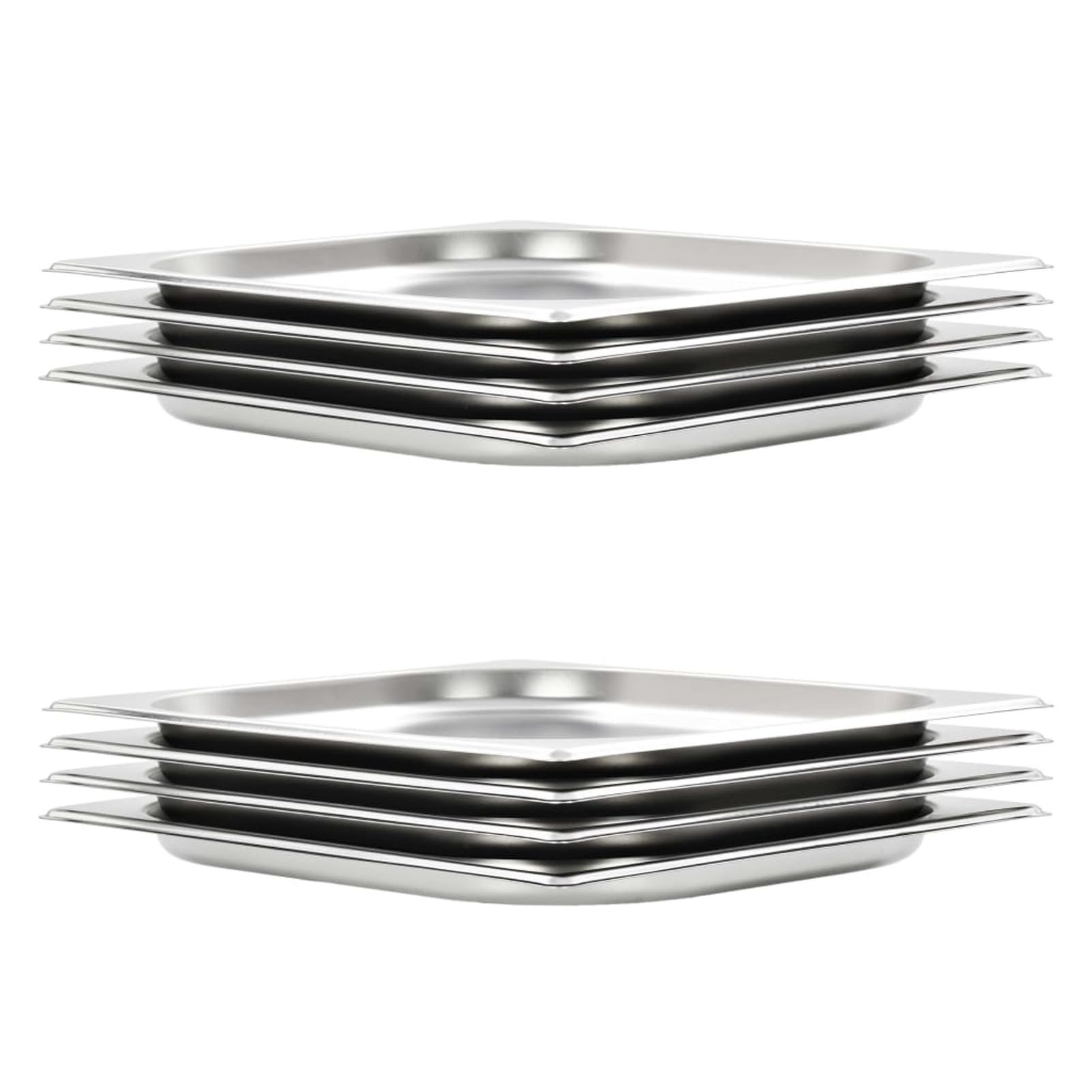 Brokky Contenitori Gastronorm 8 pz GN 1/2 20 mm in Acciaio Inox-Contenitore, Acciaio Inossidabile Contenitore gastronorm
