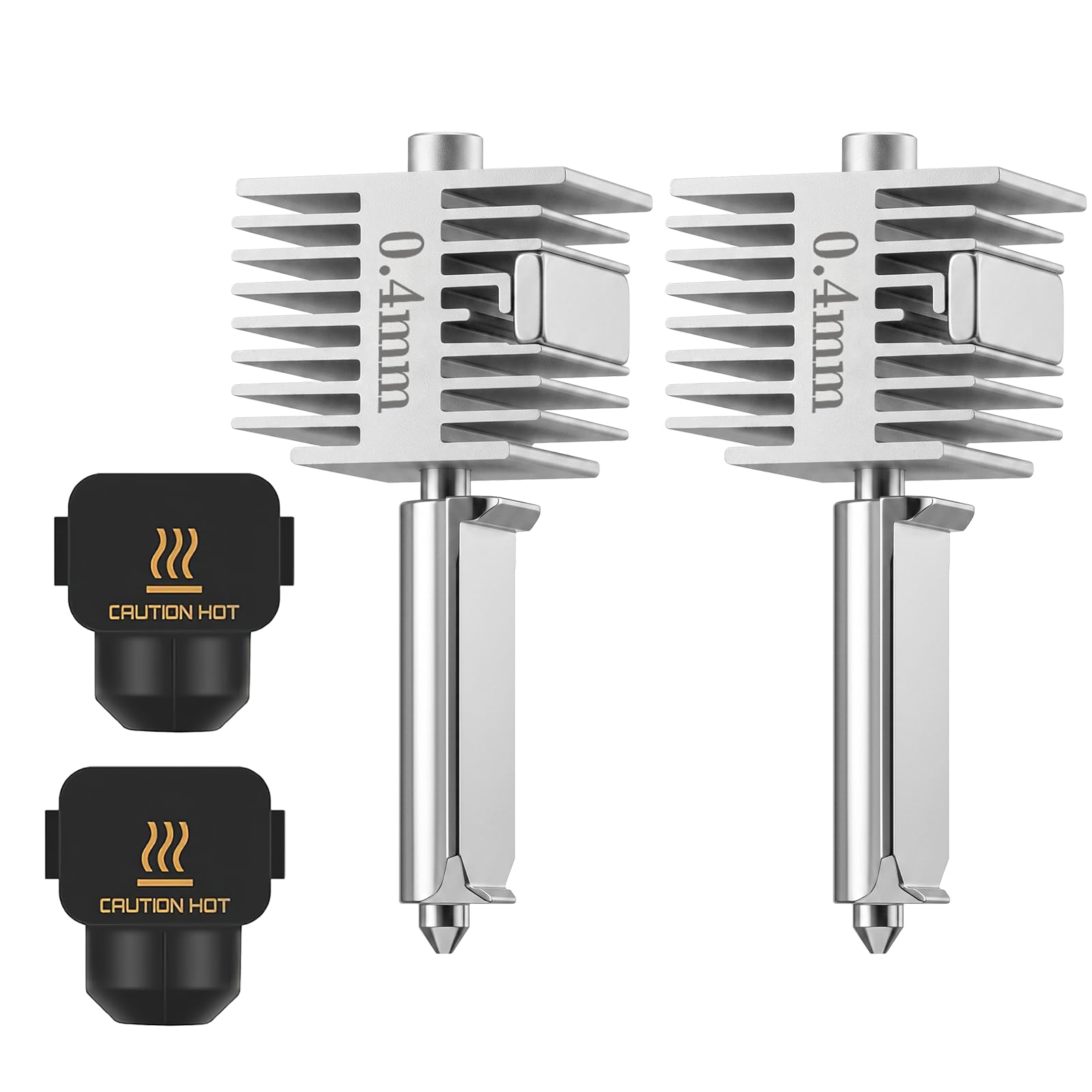 original a1/a1 mini hotend 0.4mm stainless steel nozzle fast speed&high temp integrated structure hot end replacement with silicone cover compatible with bambu lab a1/a1 mini 3d printers-2pcs