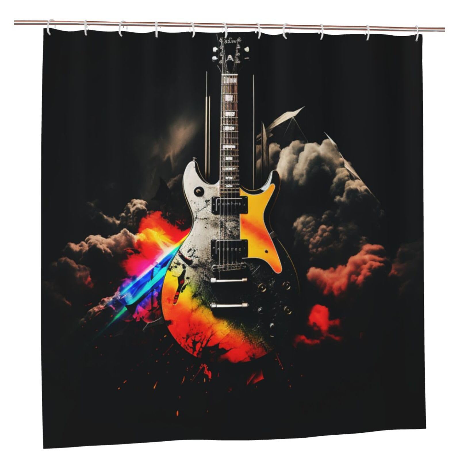 Rideau de douche de qualité supérieure en tissu épais 182 cm motif rock