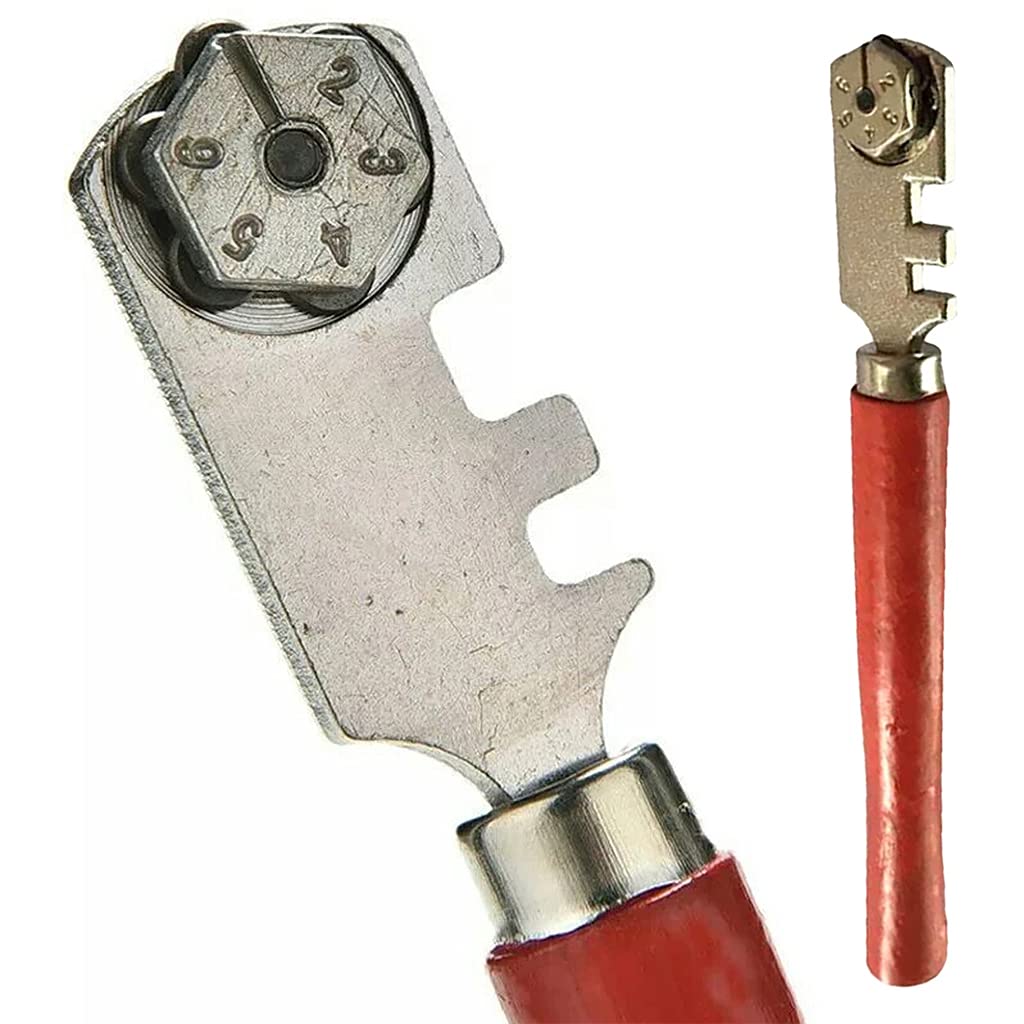 Professioneller Glasschneider Mit 6 Rädern - 30 Mm Schneidrad, Inkl. Griff, Für Präzises Glas-Schneiden