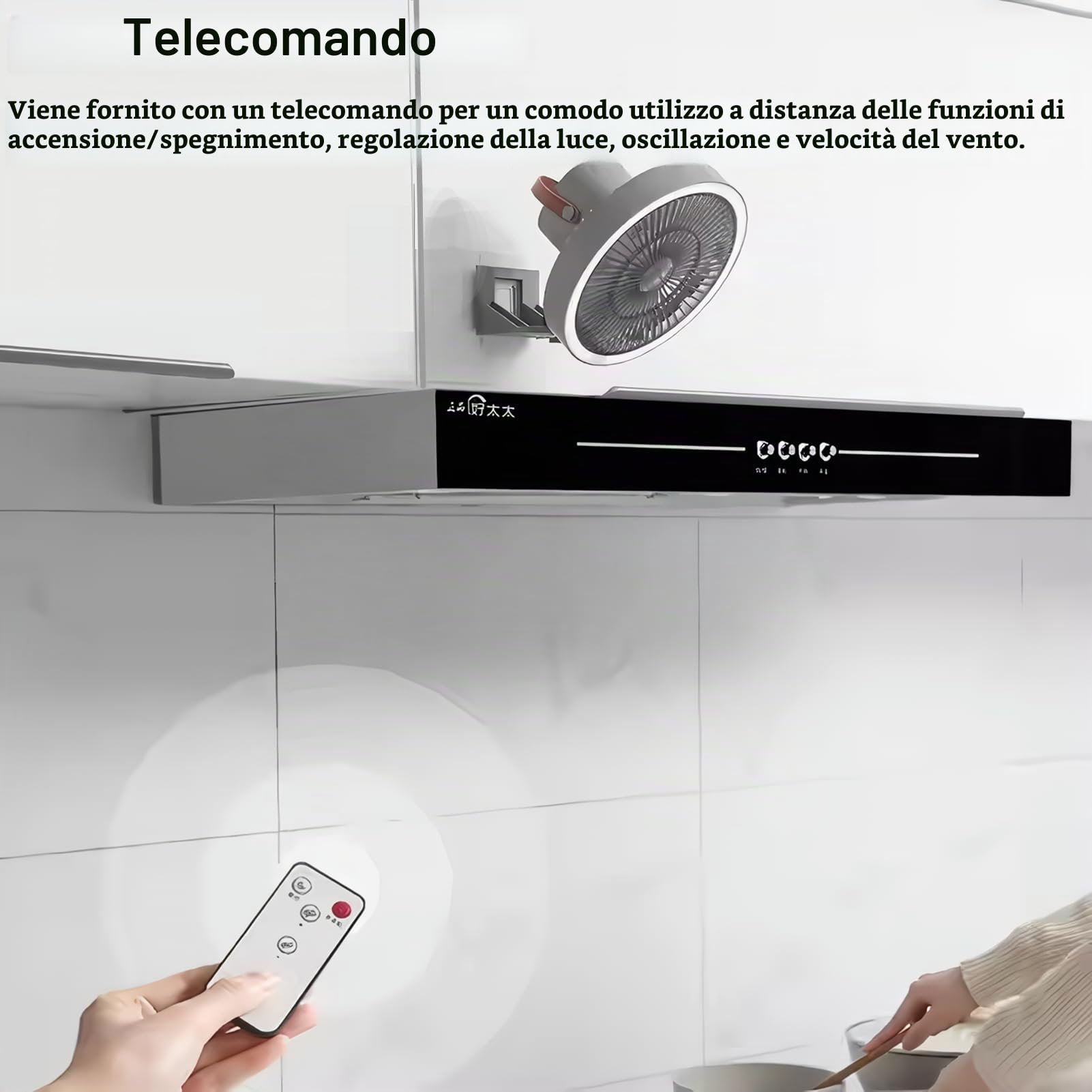 Ventilatore da parete piccolo con telecomando, mini ventilatore