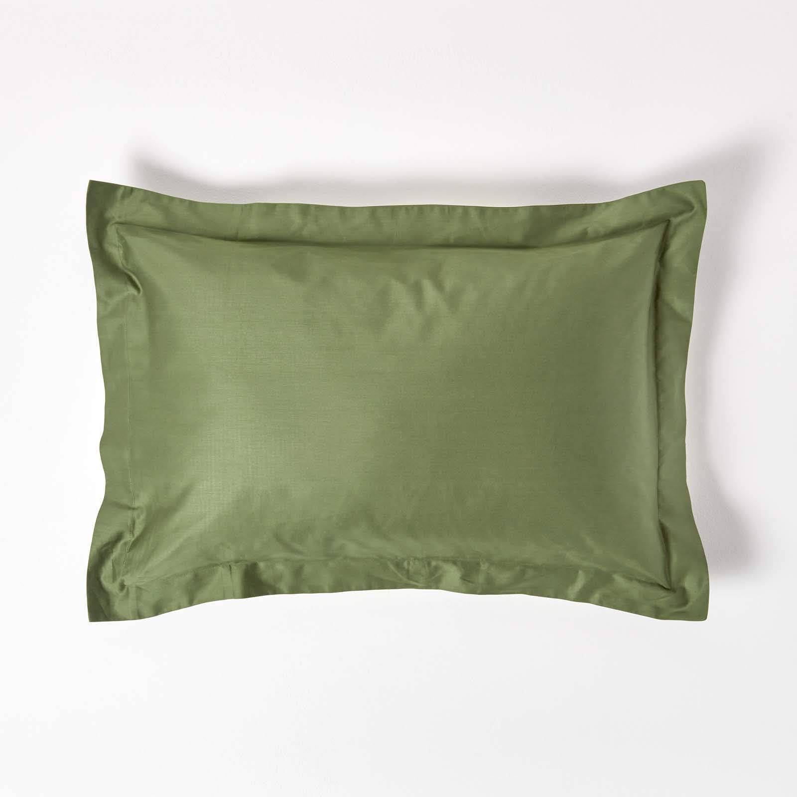 Homescapes Green Duck Egg Blue Sateen Cotton Oxford Pillowcase 400 Tc In