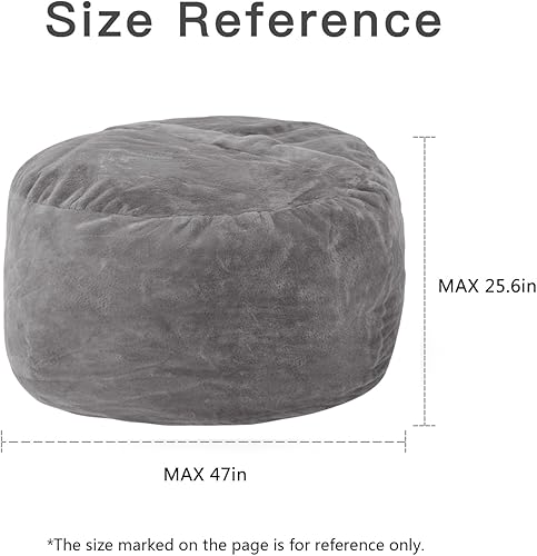 Miniatura 3 de YuppieLife Funda para sillas puff de piel esponjosa para adultos (solo funda, sin relleno), lavable a máquina, 4 pies, tamaño grande, lujosorepuesto
