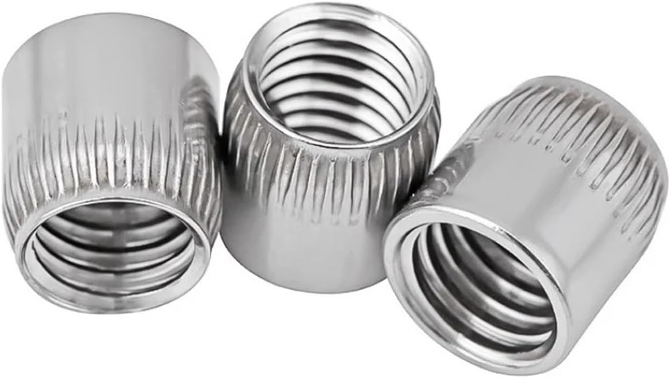 Carbon Steel Hexagonal Nut, Stainless Steel Nut,2-5pcs M6 M8 M10 M12 304 Stainless Steel Female Thread Conical Cap Tapered Cone Nut Built in Expansion Knurled Nuts(M8,M12 2pcs)