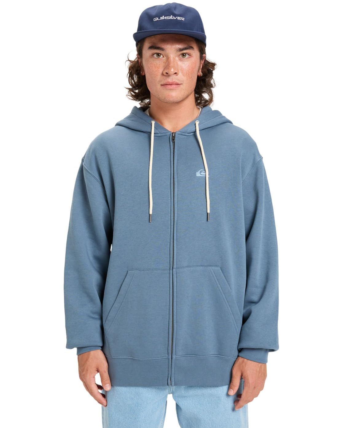 Quiksilver Fleece sweater SALT WATER ZIP HOODIE Men's Blue XXL