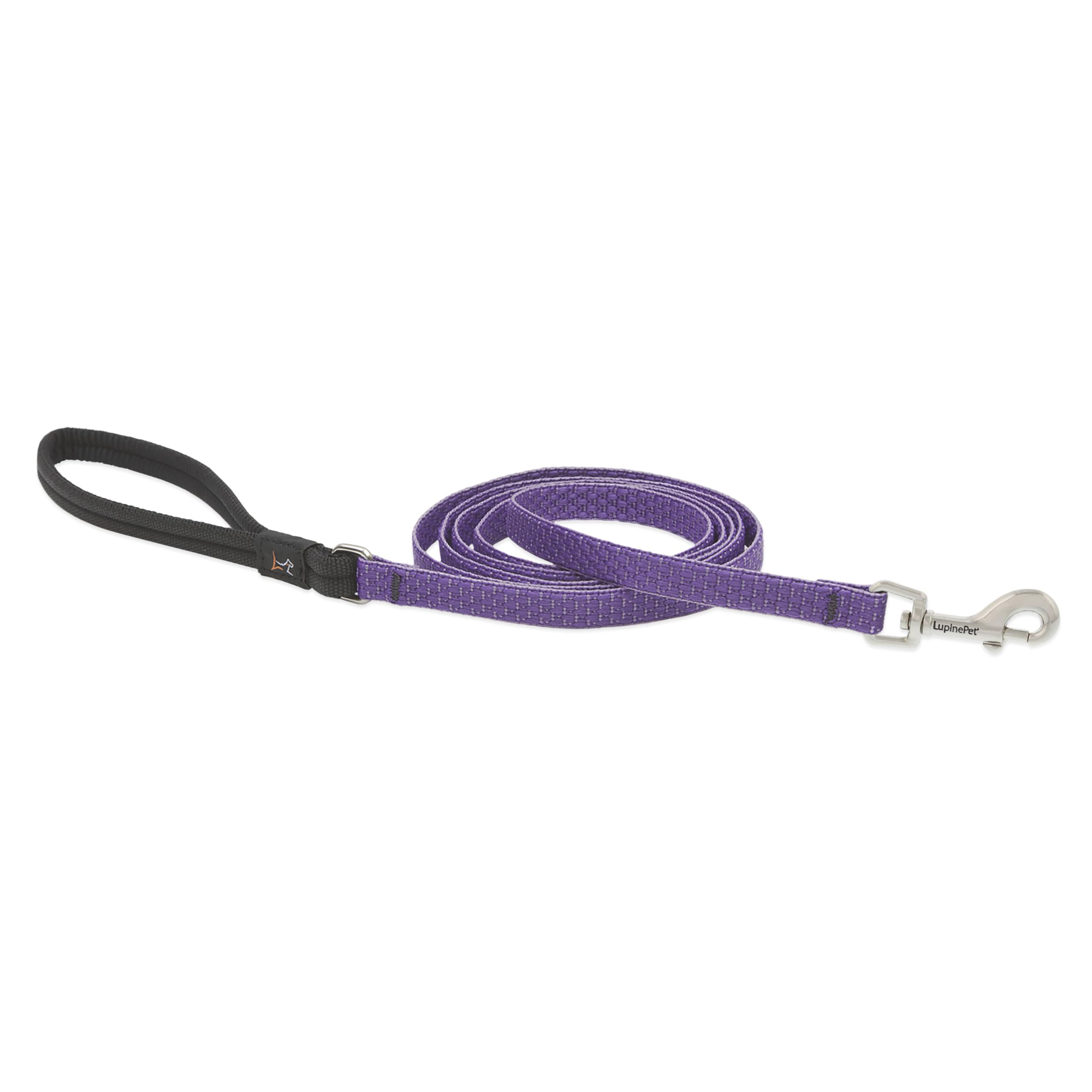 Eco by Lupine 1/2-Inch Recycled fibre Padded Handle Leash 6-feet for Small Dogs, Lilac