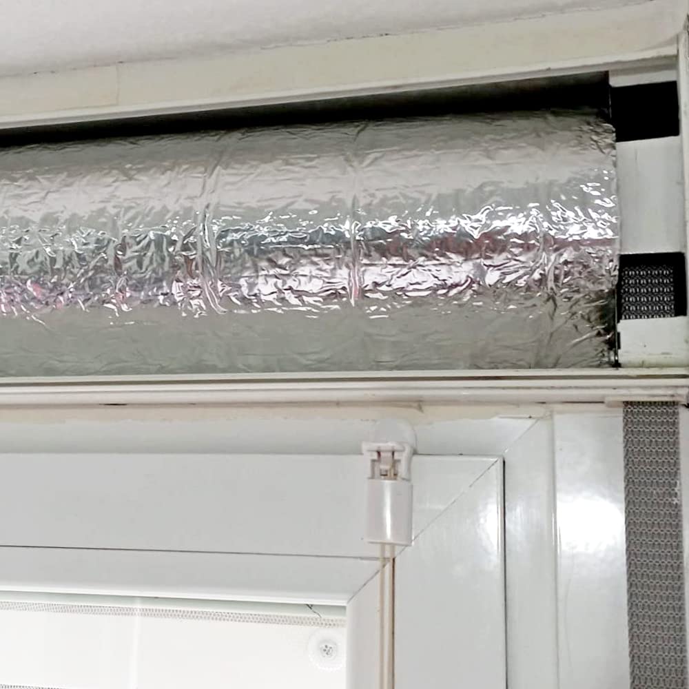 Panel autoadhesivo para cajas de persianas (120 x 40cm) - Aislante térmico reflexivo para aislar calor y frío. Cara adhesiva para fácil colocación