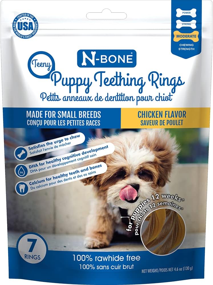 NBone Puppy Teething Rings Chicken Flavor Dog Treat, 6