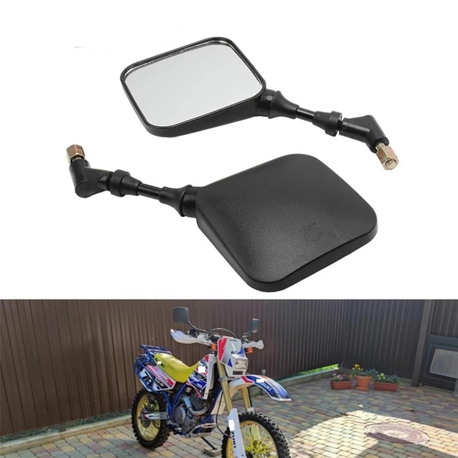 2 Pezzi 8 Mm 10 Mm Ciclomotore Scooter Dirt Pit Bike Supermotor Moto Specchietto Retrovisore Per SUZUKI Per DRZ400 Per DR 650 350 200 250 Specchietti Manubrio
