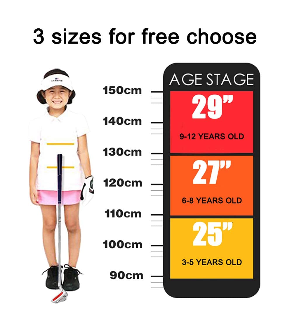 Putter de golf pour enfants de 3 à 12 ans - Pour droitier - Sports de plein air - Pour débutants - 61 à 71 cm