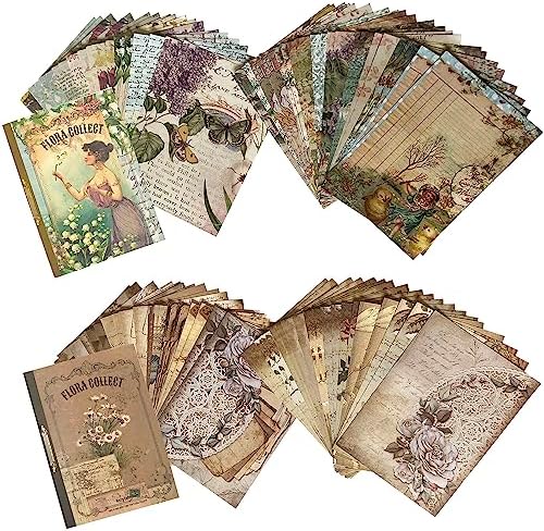 Huralona Lot De 80 Feuilles De Papier Vintage à Double