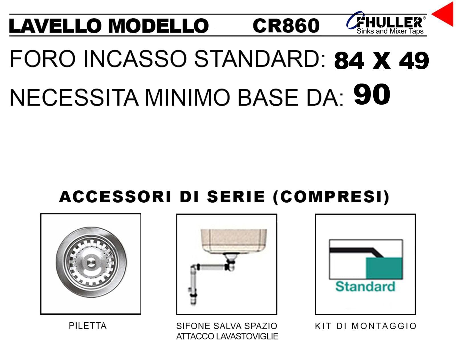 Apell CR860IBC lavello Lavello montato su piano Rettangolare