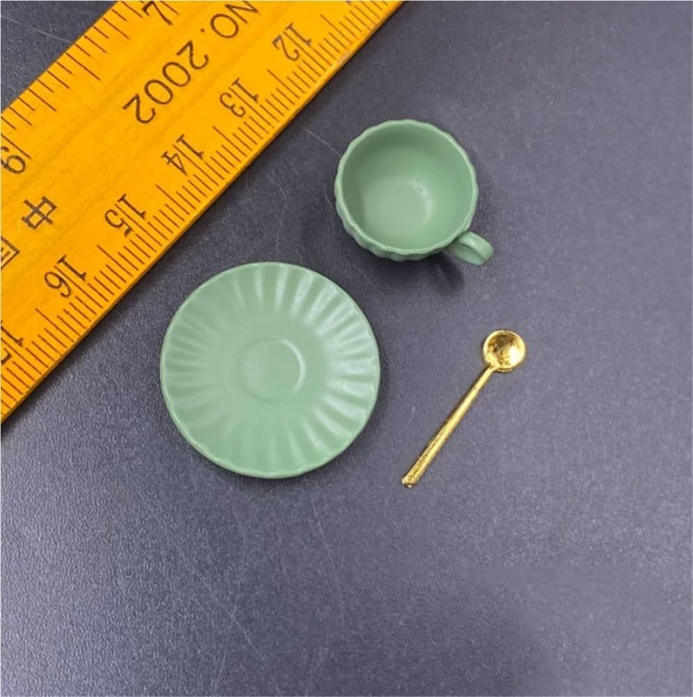 Figurine à échelle 1/6 tasse à thé miniature verte meuble poupée 12"