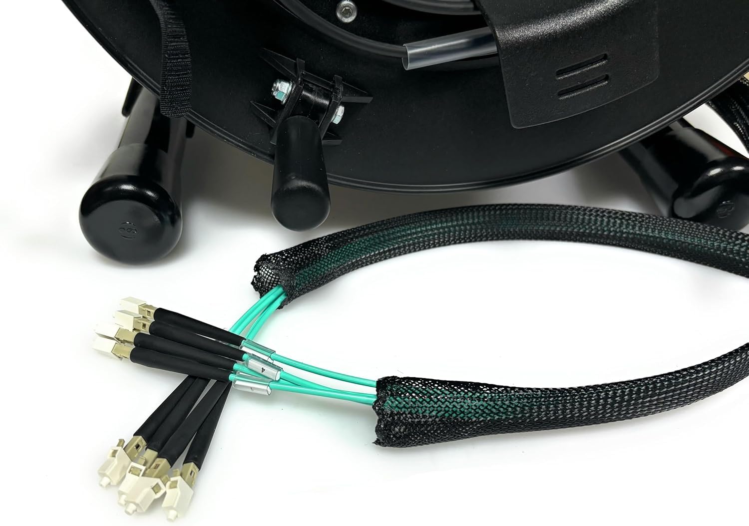 DG Systems - Avvolgicavo fibra ottica multimodale 4x LC connettori Harting - Made in Italy (200 mt)