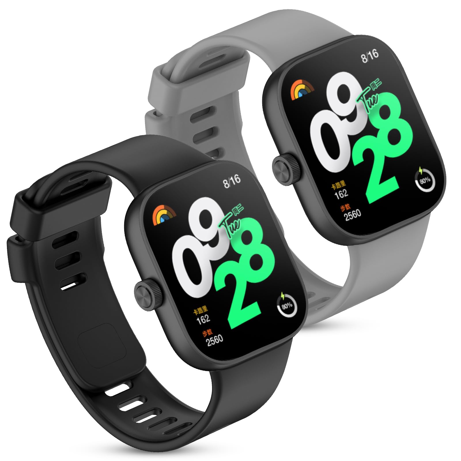 2 Pack Correa Compatibale con Redmi Watch 4 & Xiaomi Mi Band 8 Pro Silicona Correas Deportivas Accesorios Correas Xiaomi Redmi Watch 4 & Miband 8 Pro para Hombre y Mujer