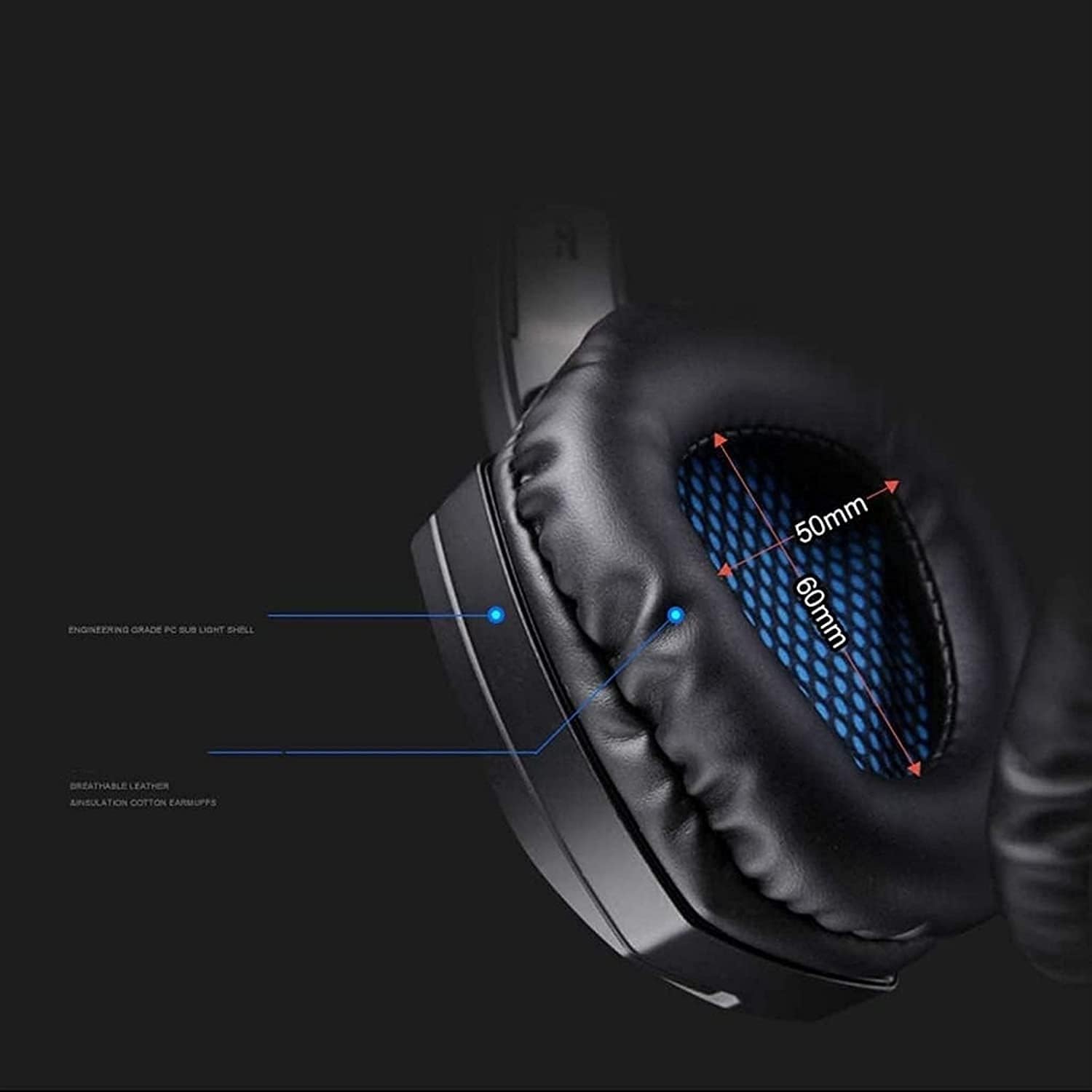 RajoNN Auriculares para Juegos, Auriculares supraaurales para Juegos con micrófono, Auriculares para Juegos de computadora montados en la Cabeza con micrófono, reducción de Ruido (Color: Azul)