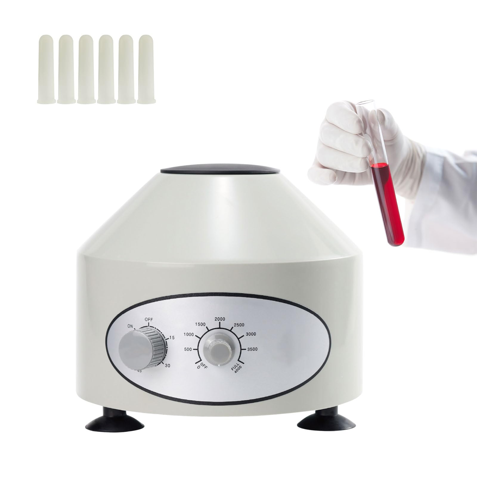 Centrifuga da tavolo da laboratorio, piccola centrifuga elettrica da tavolo, mini centrifuga con velocità regolabili e timer, dispositivo da tavolo silenzioso per Vacutainer
