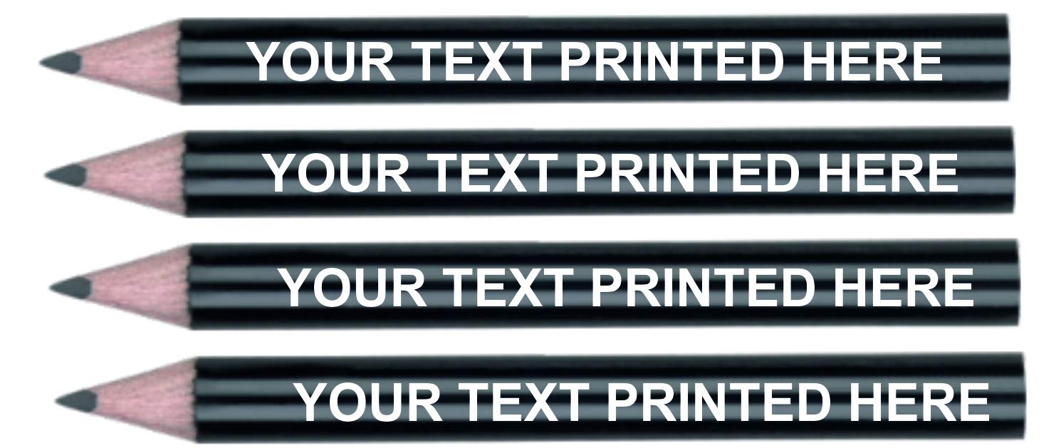 printedproducts 50 Personalised Golf Mini Pencils 85mm, Tournament,guest gifts, Charity Day Events (Black)