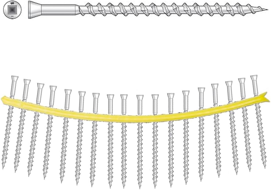 Simpson Strong-Tie SSDTH212S Trim-Head Screw — Sharp Point (Collated) — 7 x 3 in. 2 SQ Type 305 (1000-Qty)