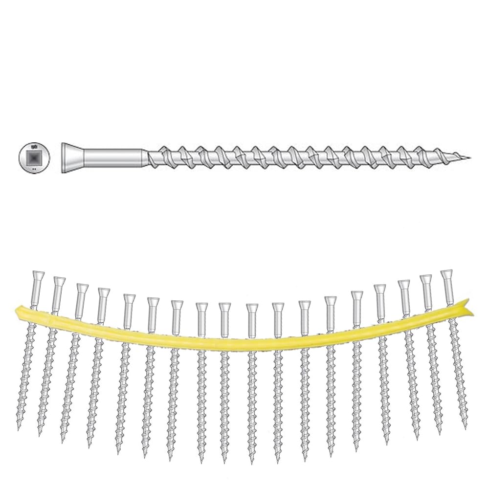 Simpson Strong-Tie SSDTH212S Trim-Head Screw — Sharp Point (Collated) — 7 x 3 in. 2 SQ Type 305 (1000-Qty)