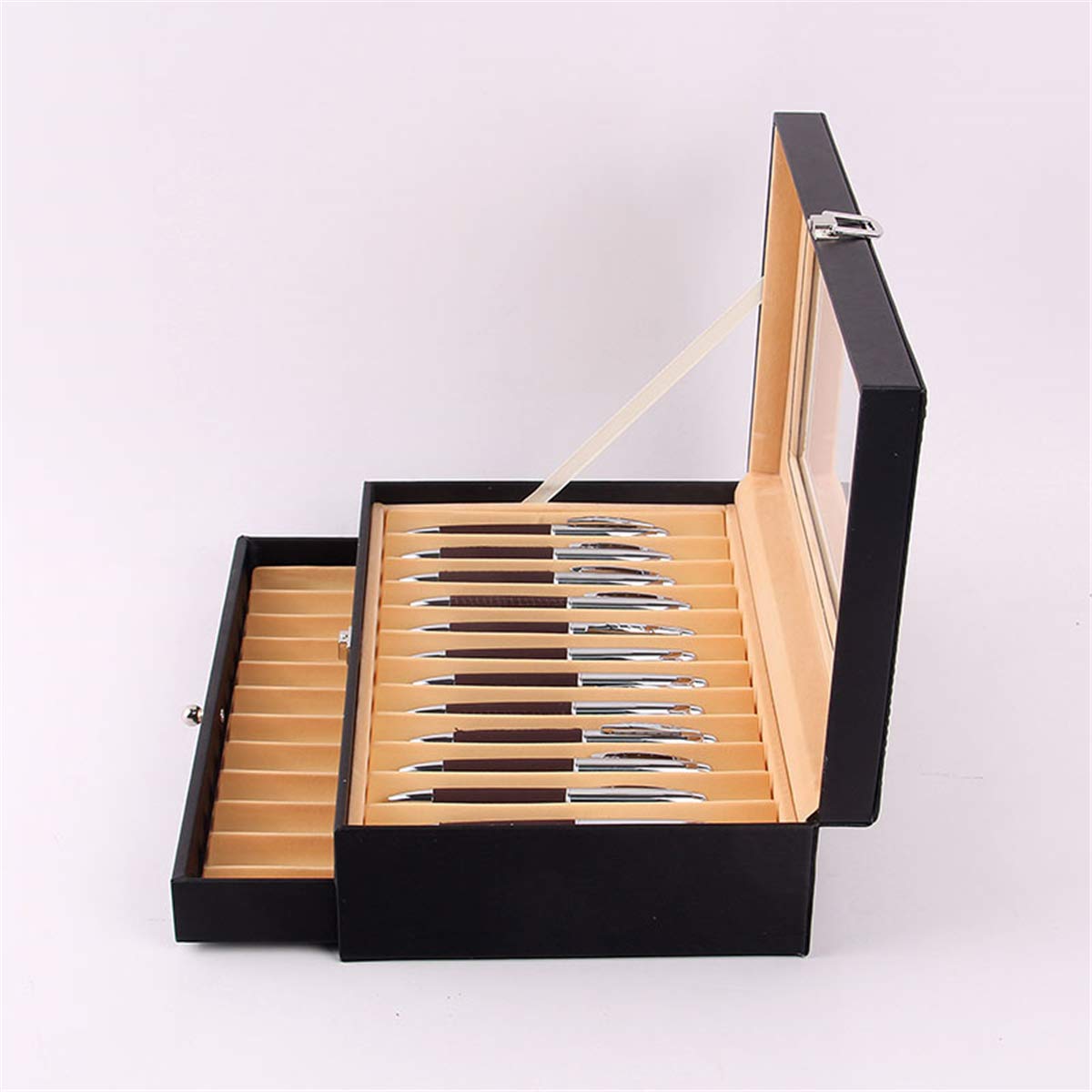 ChaRLes Scatola portaoggetti da 24 contenitori portadocumenti porta penne Scatola portaoggetti da tavolozza penne in pelle organizer - 43.04