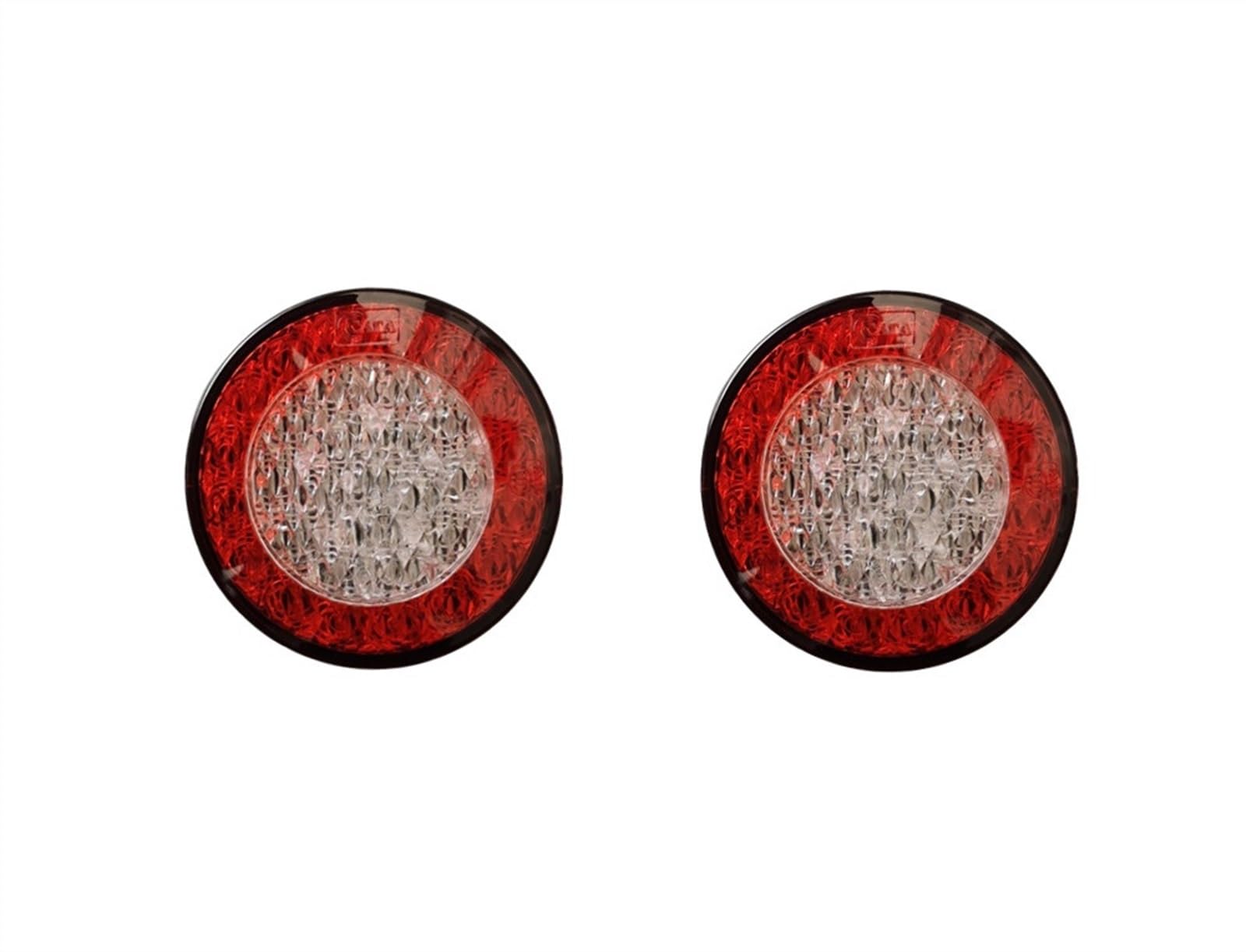 Indicador Retrovisor Remolque Camión Autobús Parada Coche Señal De Giro, Luz Trasera 2x E4 95mm, Luces Traseras Redondas Alto Brillo 12V LED Roja Ámbar Giro Intermitentes