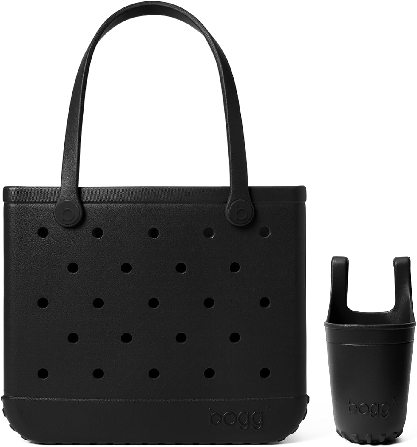BOGG BAG Medium Tote (LBD Black) + Bevy (LBD Black) - 15in L x 5in W x 12.5in H - Beach, Pool, Boat, Sports - All Purpose EVA - Lightweight, Washable, Durable