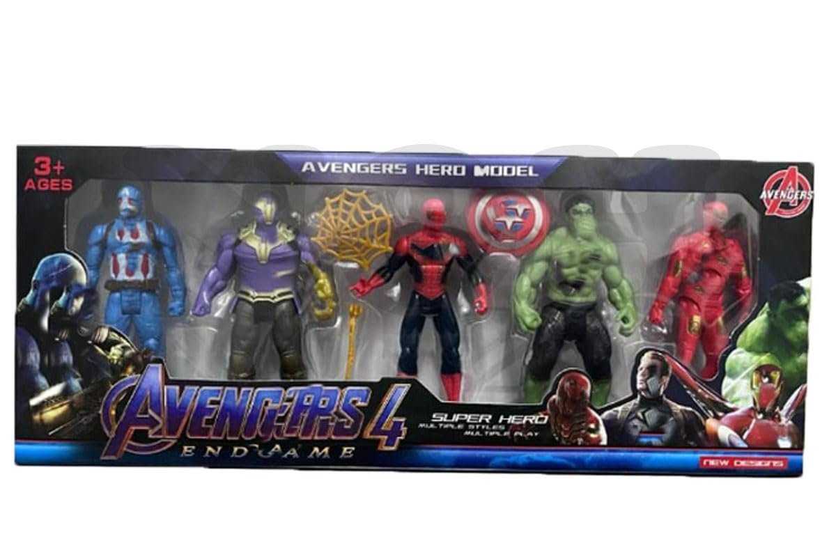 Avenger Toy Set for Kids Super Hero Action Figure Toy Set for Boys Girls Best Gift for Children Their Birthday Multicolored (Set of 5 Superheros)-image-35