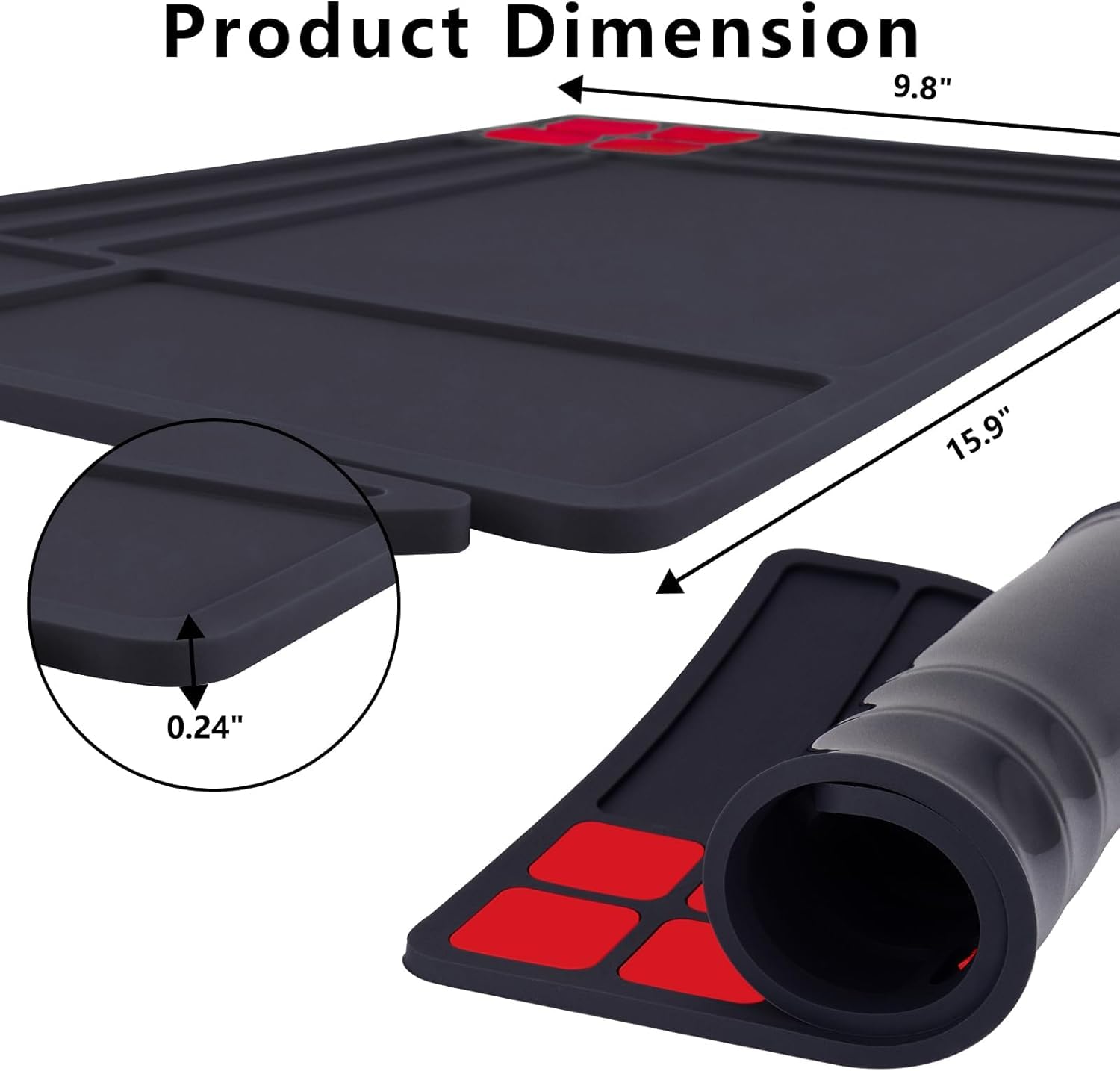 BOOSTEADY Alfombrilla para Limpieza de Armas Antideslizante 40x25 cm