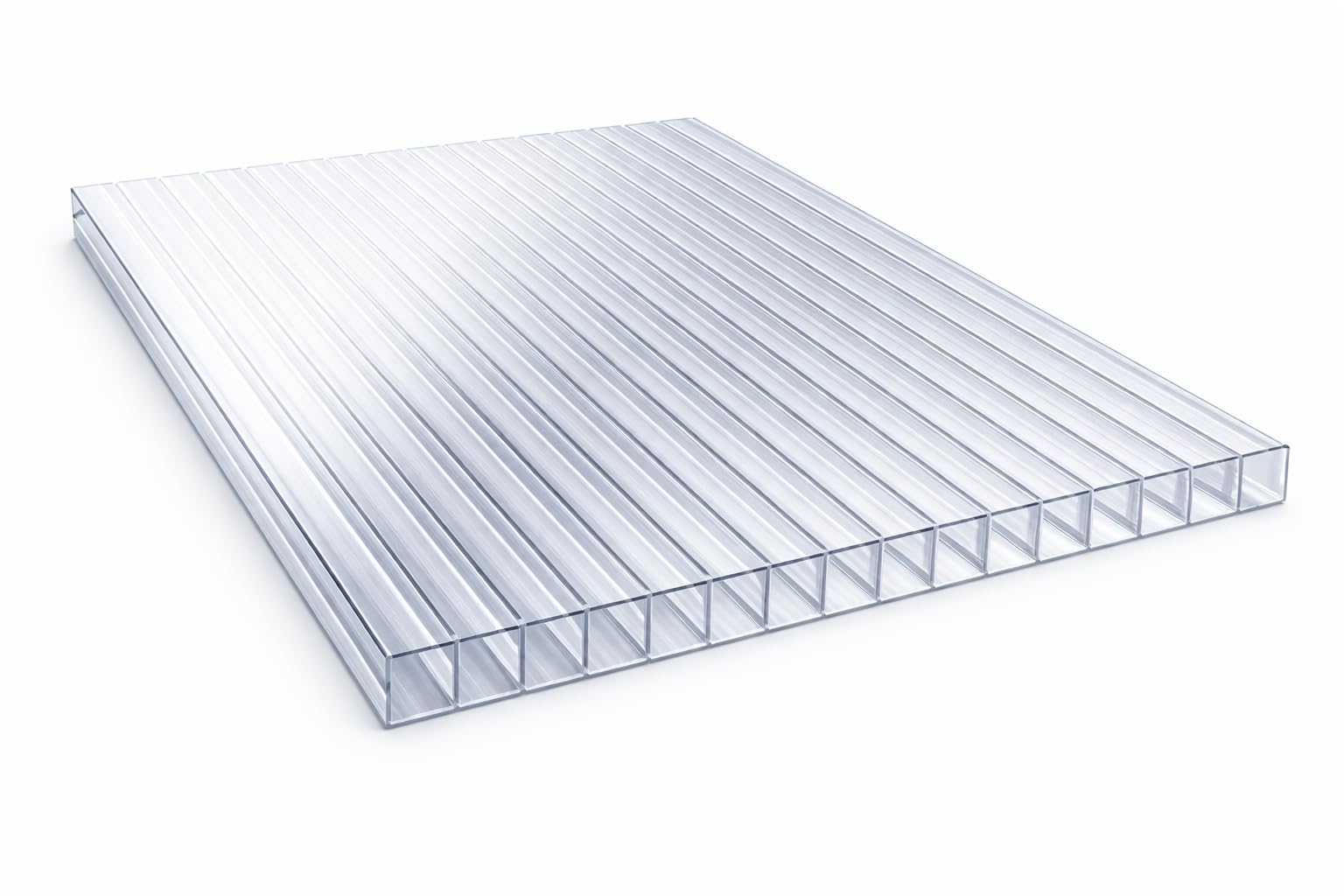 Placa Policarbonato Alveolar 10mm Transparente MACROLUX Protección UV Ambas Caras Triple Pared Stabilit Suisse Invernadero Pérgola Marquesina Diferentes Tamaños (50x105CM (HxL))
