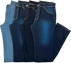 Kit 4 Calças Jeans Masculina Tradicional Almix