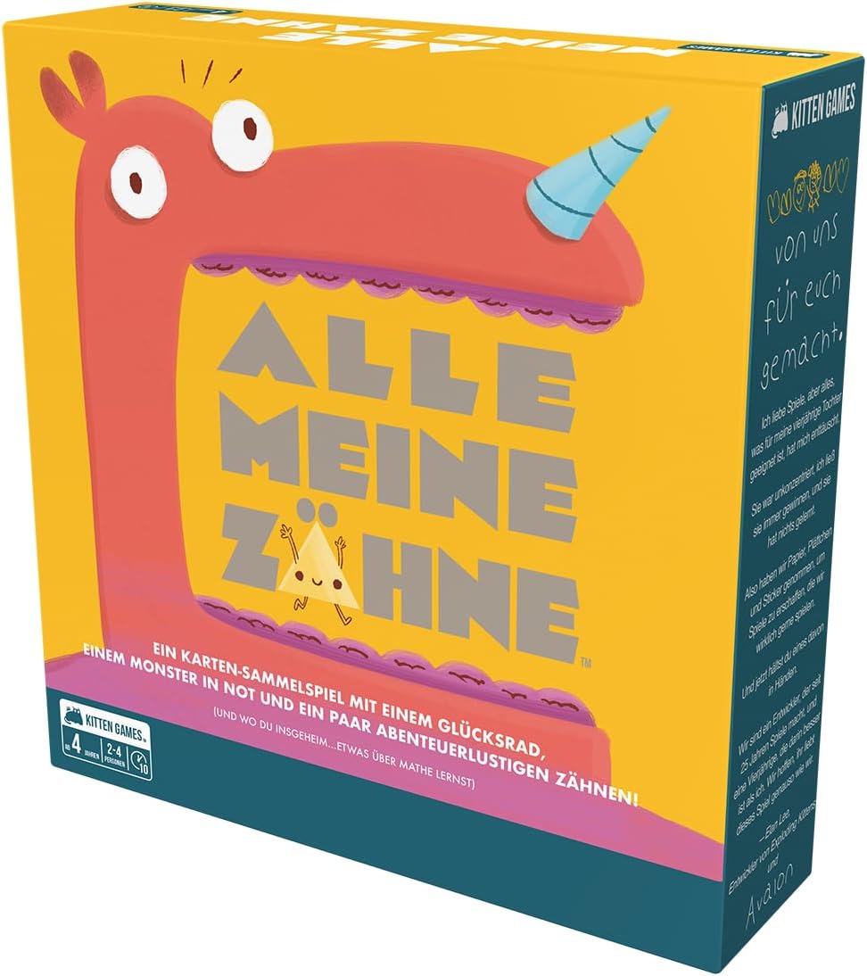 Exploding Kittens, Alle Meine Zahnne, Children's Game, Card Game, 2-4 Players, from 4+ Years, 10 Minutes, German