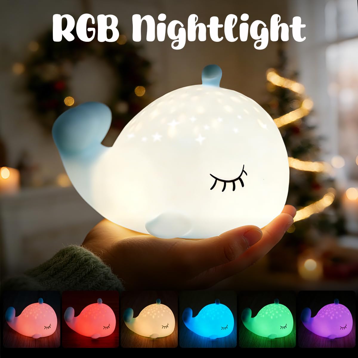 LEDHOLYT Luz nocturna para niños – Bonita lámpara de pato de silicona divertida para bebés y niños pequeños, luz nocturna de animales para niños y niñas, luz de dormitorio esponjosa, lámpara de noche