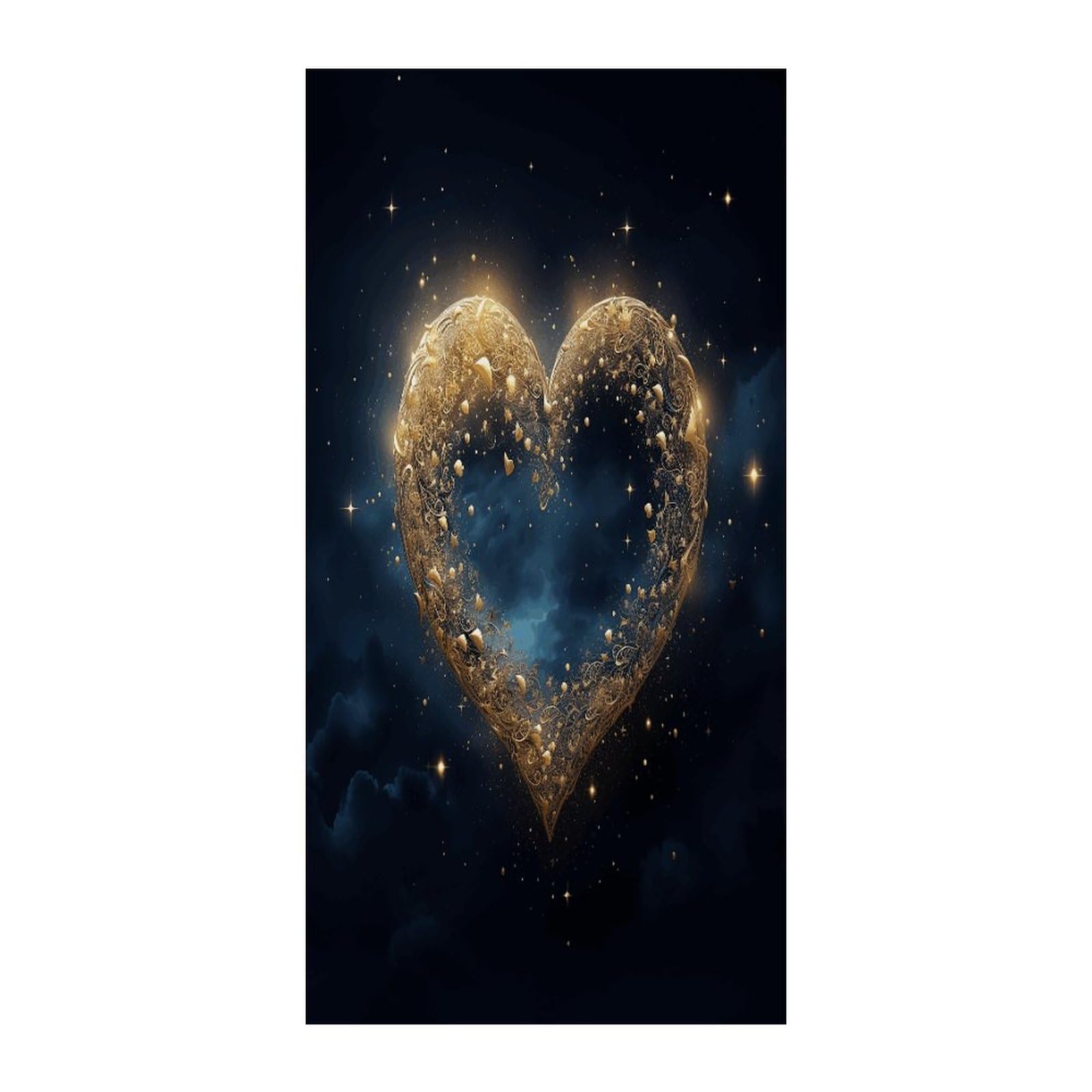 Fekiloot Style Golden Heart Picture Door Curtain Room Divider Curtains