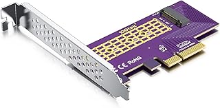 REDLUX PCIe 3.0 to NVMe (1) M.2 Adapter for M.2 (M Key) SSD, X4,Supports PCIe M.2 SSDs (NVMe and AHCI): 2230, 2242, 2260 and 2280 Drives