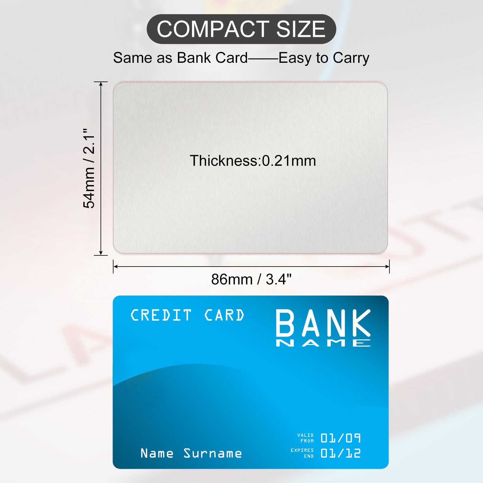 PATIKIL 200 Pack Metal Business Cards Blank - Image 2