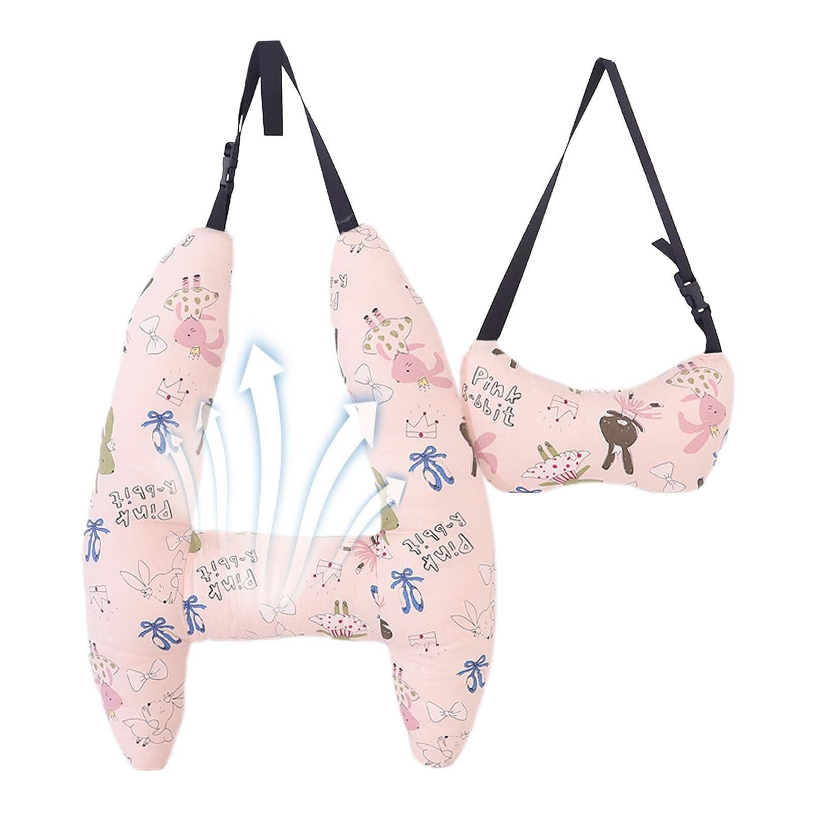 Cuscino da viaggio for poggiatesta auto, cuscino for seggiolino auto for bambini a forma di H, divertente design a cartoni animati, poggiatesta for viaggio, ideale for tutte le età(E)