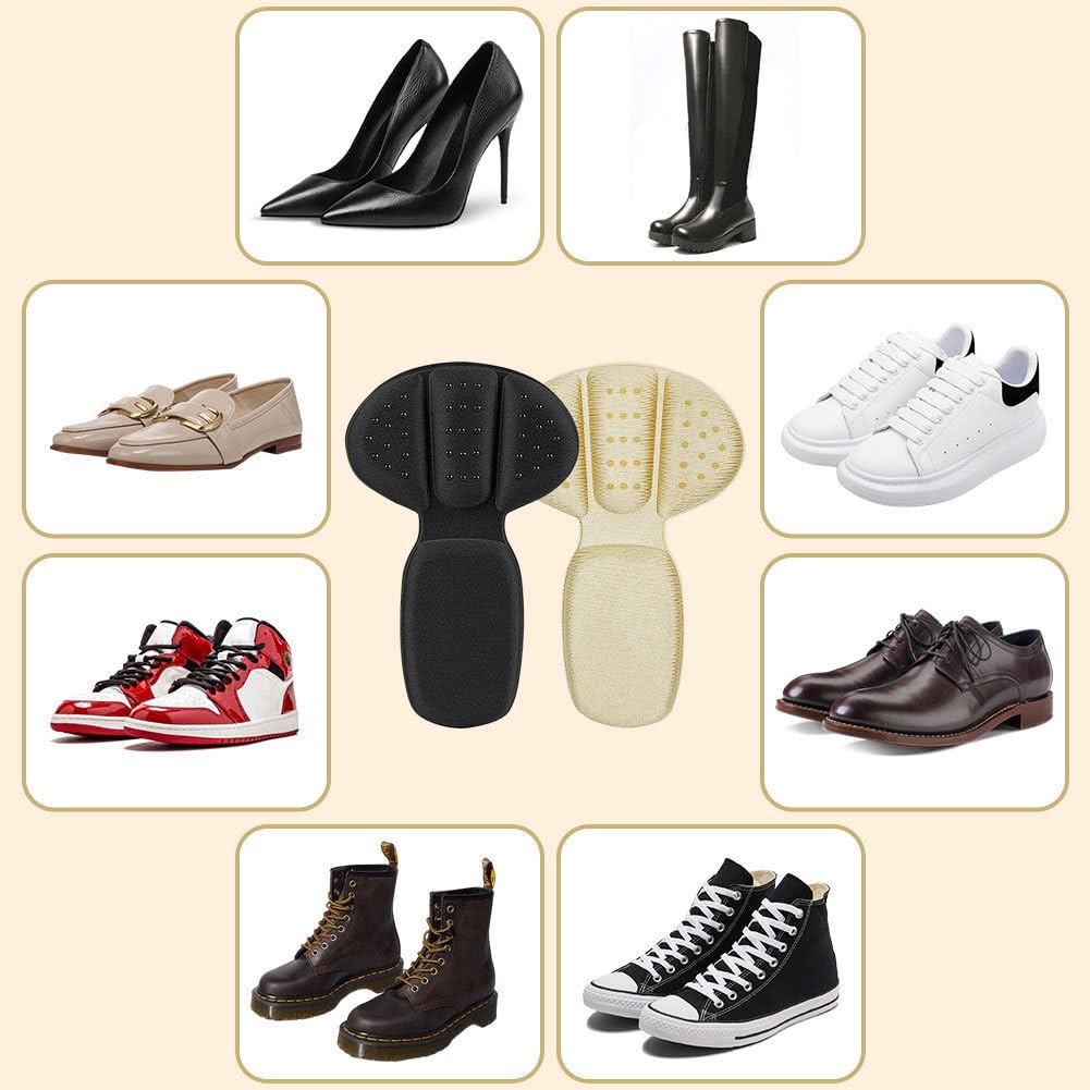 4 Pares Taloneras para Zapatos, Almohadillas para Talones para Reducir Talla, Almohadillas Antirozaduras para Zapatos, Protectores de Talón para Hombres y Mujeres