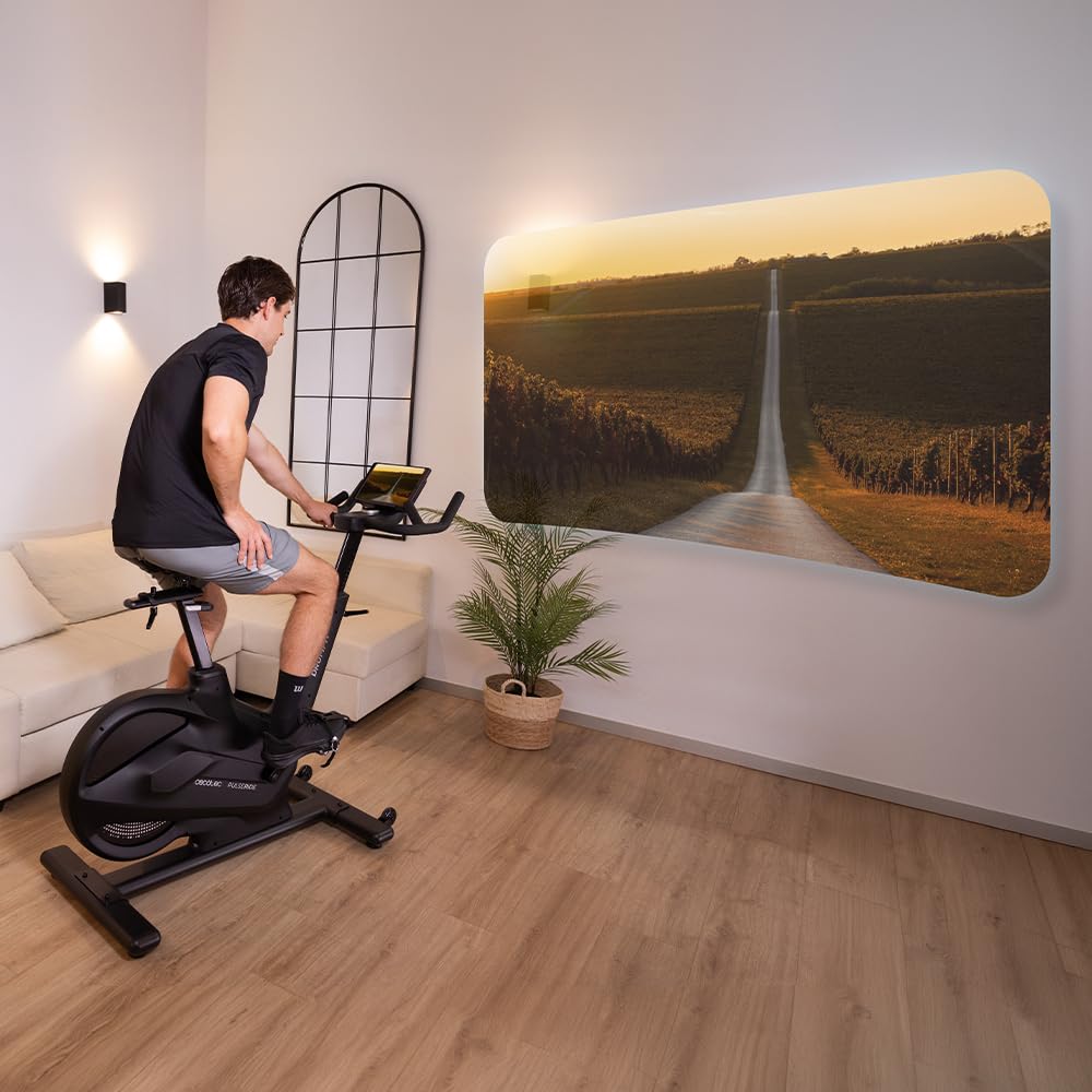 Cecotec Bicicleta Estática Indoor Drumfit PulseRide. Volante de Inercia 20kg, Resistencia Magnética 16 Niveles, Pantalla LED, Estructura de Aluminio hasta 135kg, Compatible Kinomap y Zwift