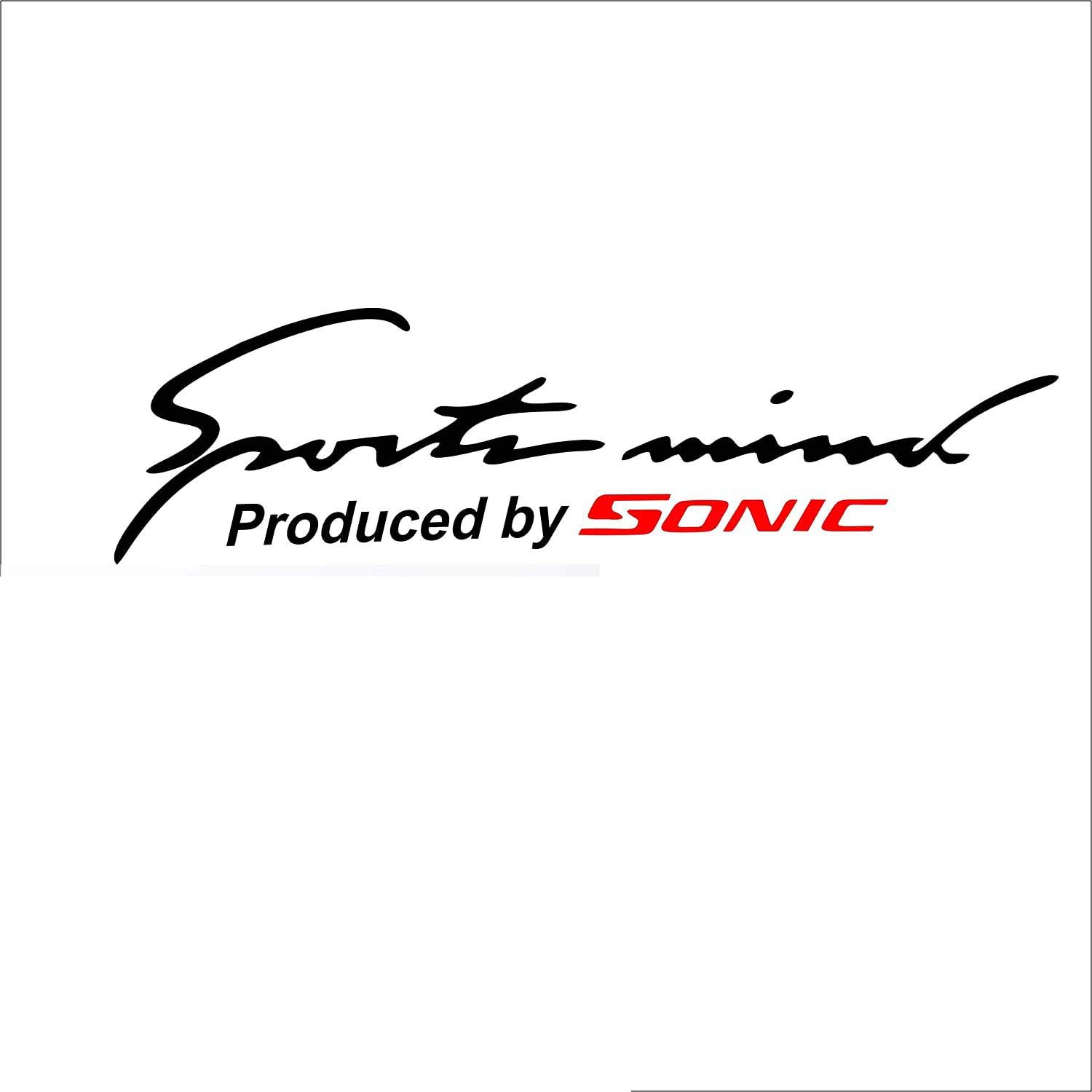 ISEE 360® Sports Mind Produced by Sonic Car Stickers Exterior Decorative Stylish Sporty Vinyl Decal Sticker for Sides Hoods Bumper Bonnet Rear