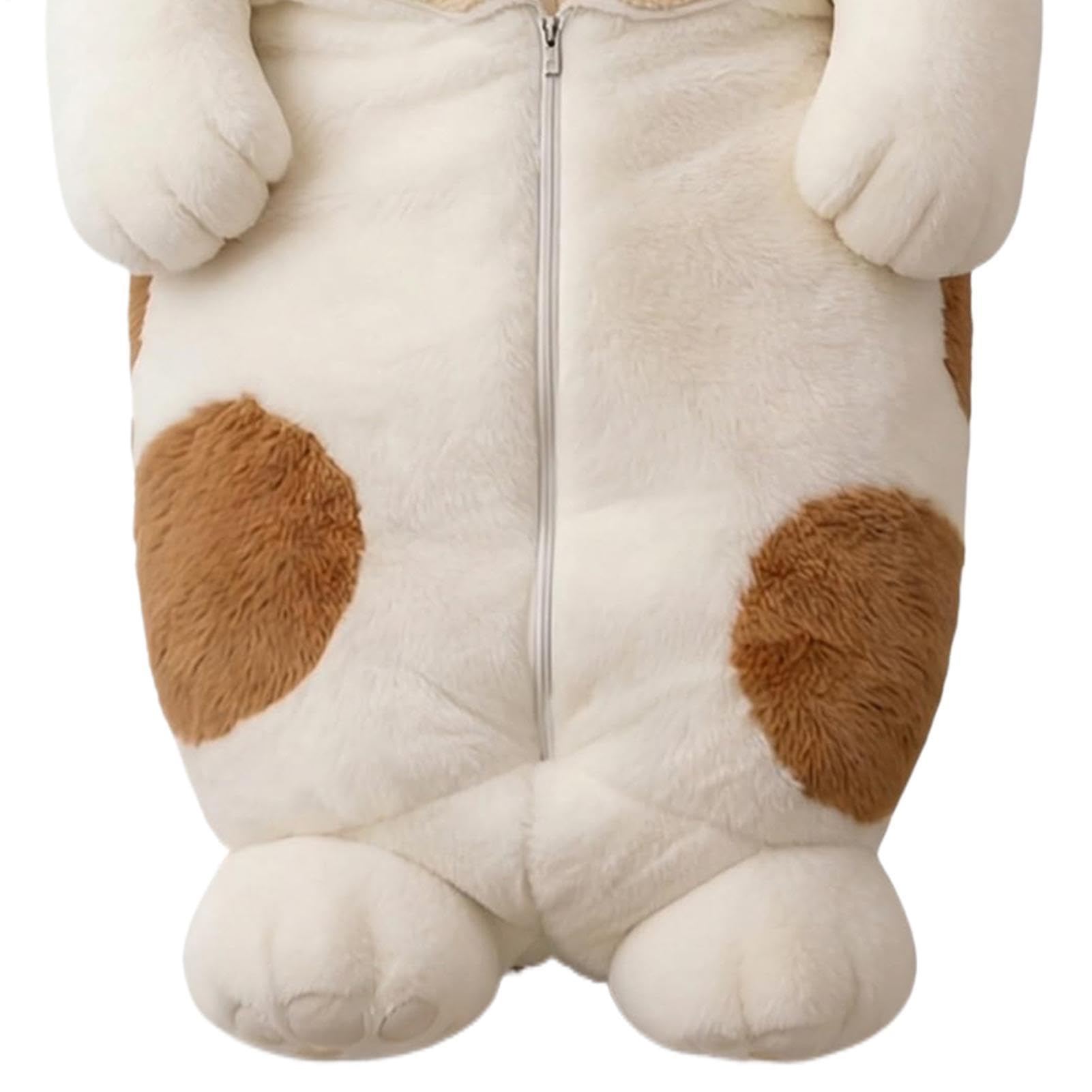 Saco de dormir para gatos de peluche con cojín | Saco de dormir de felpa para interior gato para personas