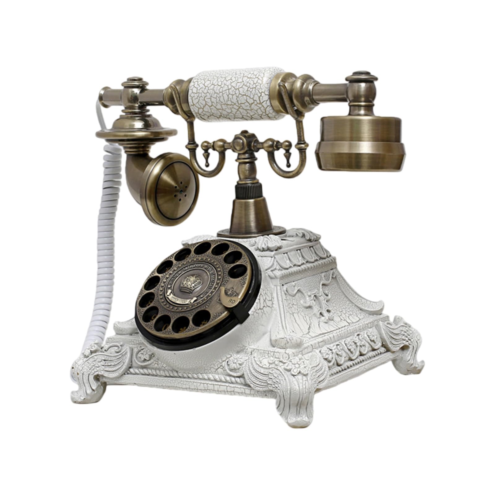 Elnwnnkc Old Fashioned Rotary Dials Desk Telephone Model Collectible Antique Resins Landline Phone Replicas for Table Bookshelves Antique Telephone Replicas Ornament Decorative Sculpture